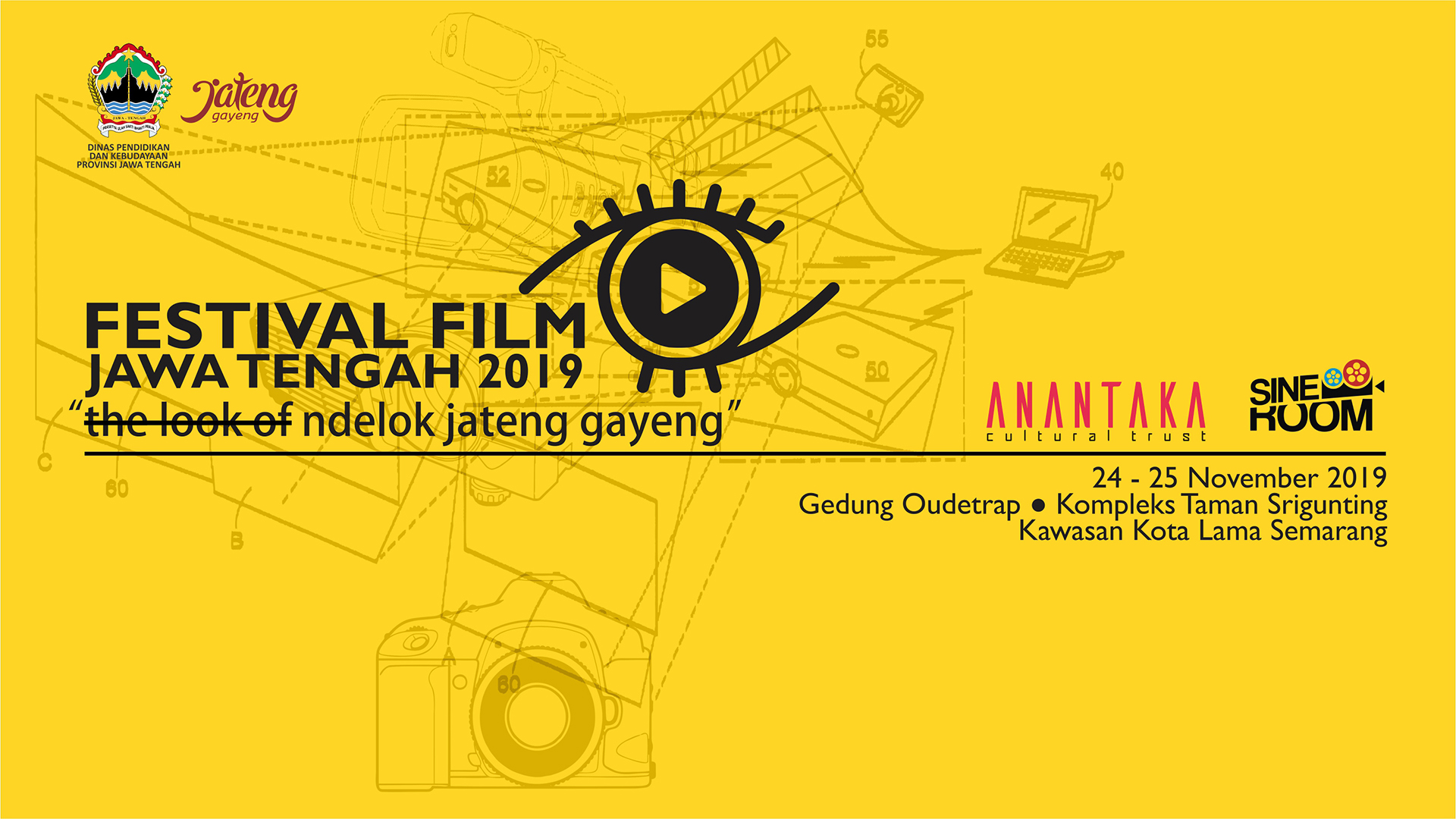 Ilustrasi Festival Film Jawa Tengah 2019 - 'Ndelok Jateng Gayeng'.